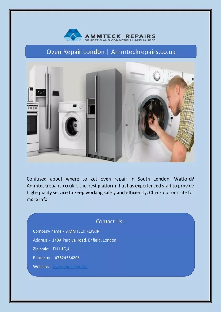 oven repair london ammteckrepairs co uk
