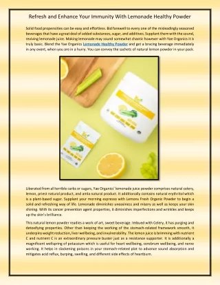 refresh and enhance your immunity with lemonade