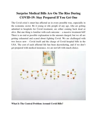 Medical Bills Are On The Rise During COVID-19: Stay Prepared If You Get One