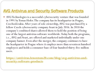 AVG Antivirus and Security Software Products