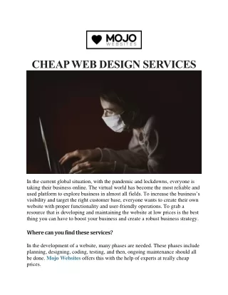 CHEAP WEB DESIGN SERVICES