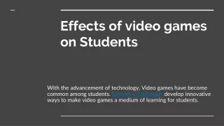 effects of video games on students