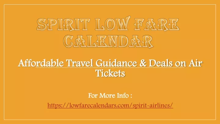 spirit low fare calendar