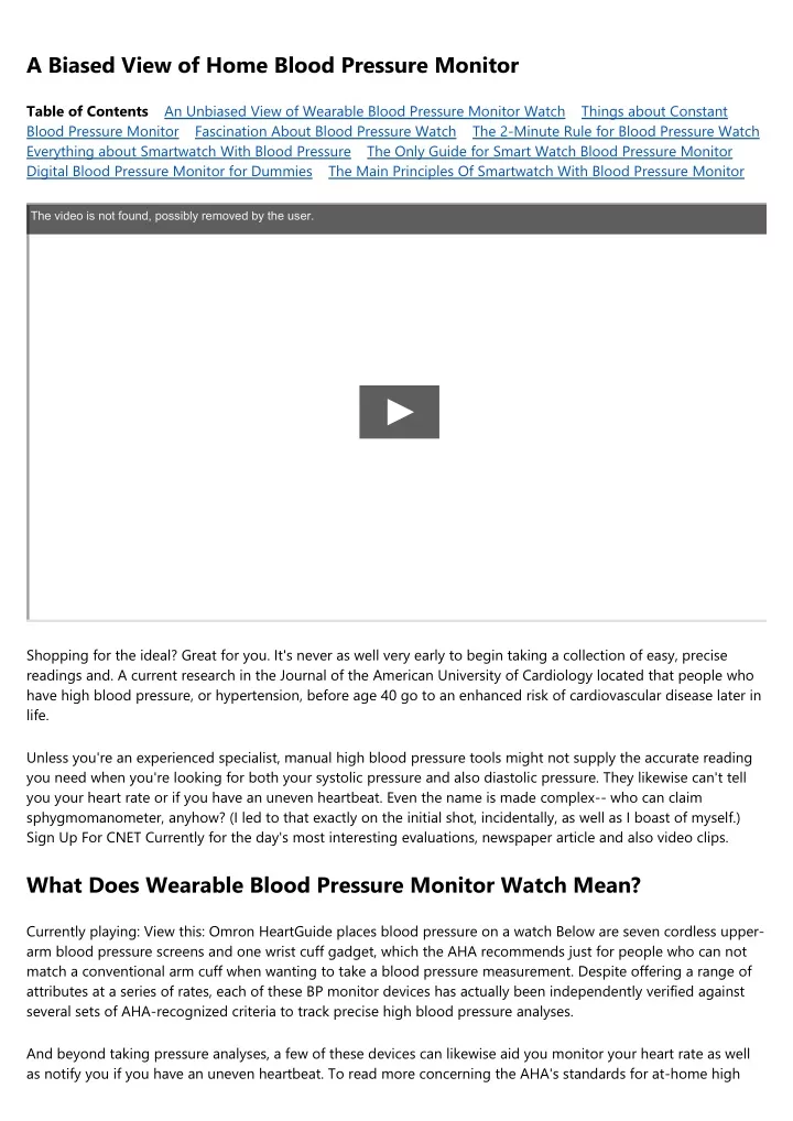 a biased view of home blood pressure monitor