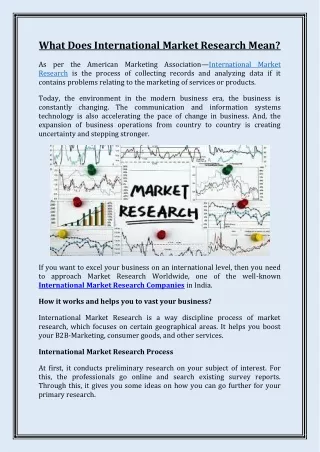 What Does International Market Research Mean? - International Market Research Services