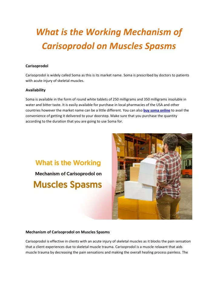 what is the working mechanism of carisoprodol
