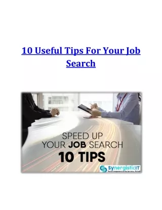 10 useful tips for your job search