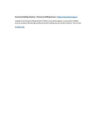 permanent staffing solutions permanent staffing