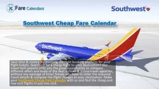 Southwest Cheap Fare Calendar