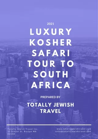 Luxury Kosher Safari Tour to South Africa