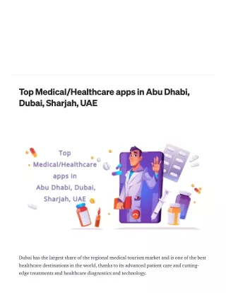 Top Medical/Healthcare apps in Abu Dhabi, Dubai, Sharjah, UAE