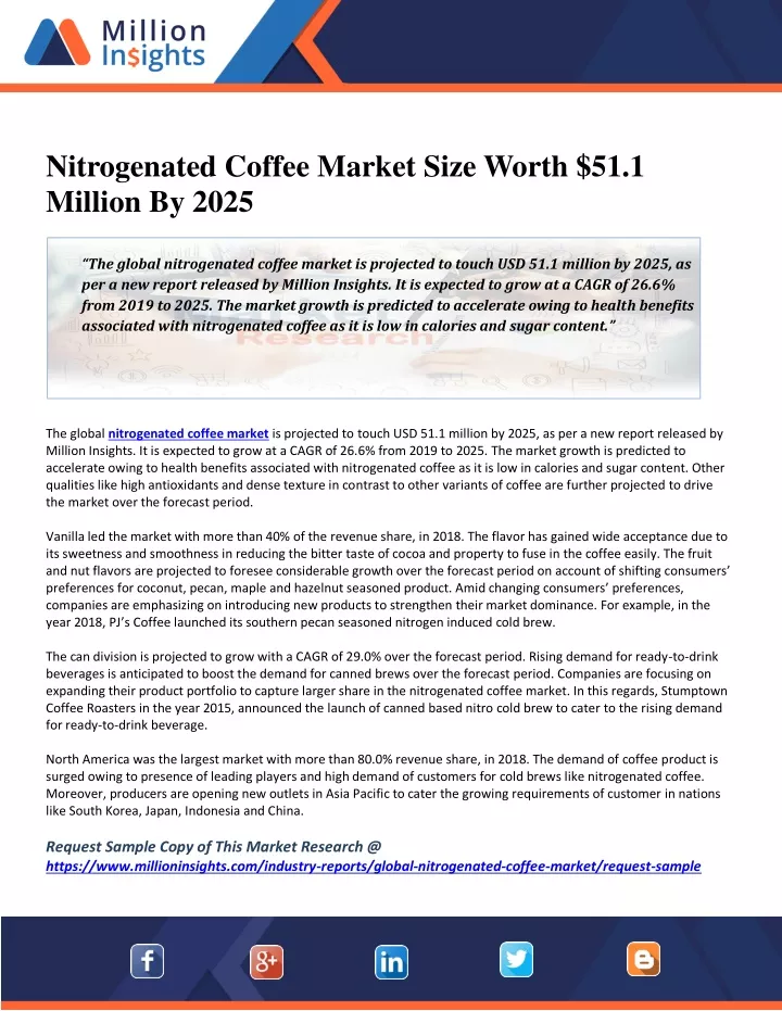 nitrogenated coffee market size worth