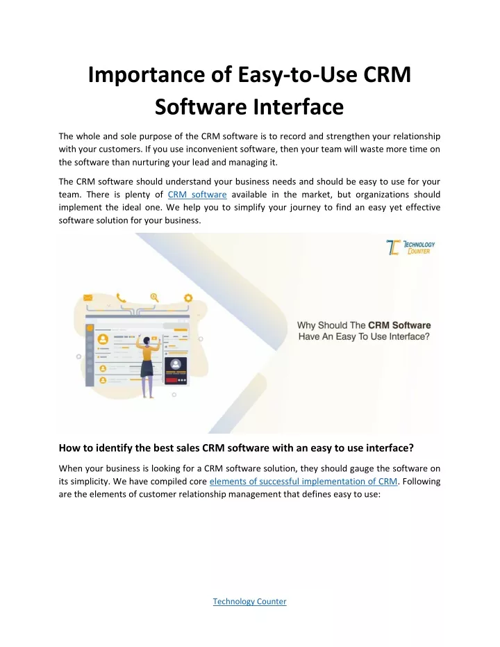 importance of easy to use crm software interface