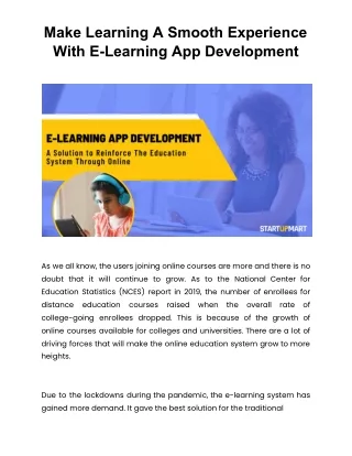 make learning a smooth experience with e learning
