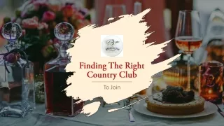 finding the right country club