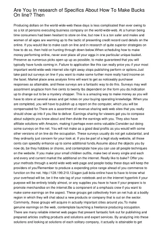 are you in research of specifics about