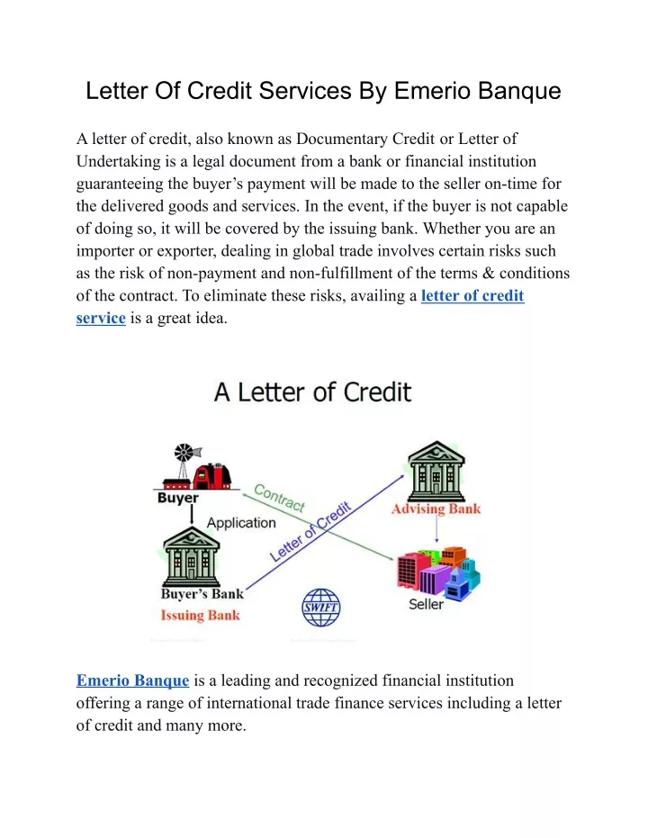 letter of credit services by emerio banque
