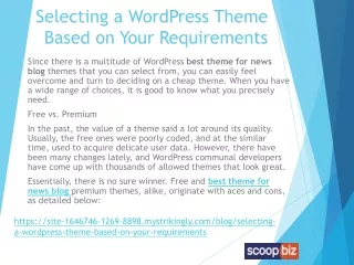 Selecting a WordPress Theme Based on Your Requirements