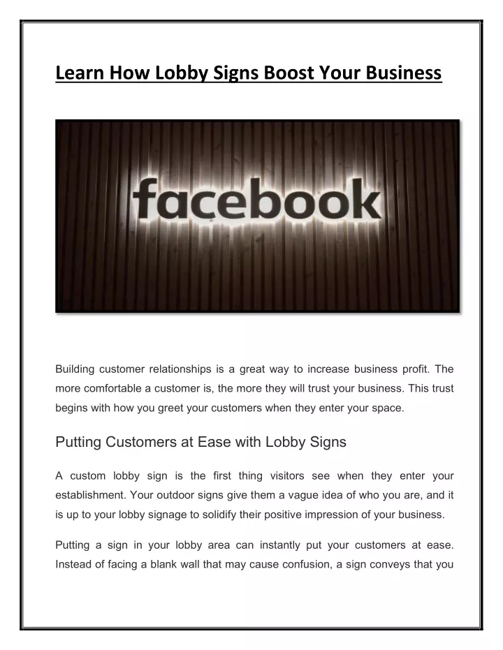 learn how lobby signs boost your business