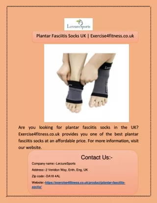 Plantar Fasciitis Socks UK | Exercise4fitness.co.uk
