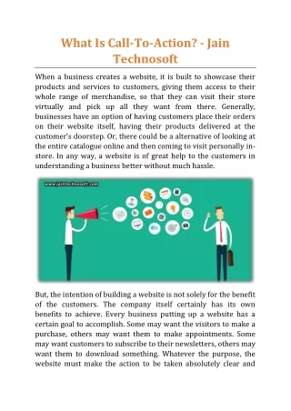 what is call to action jain technosoft