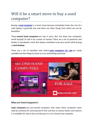 will it be a smart move to buy a used computer