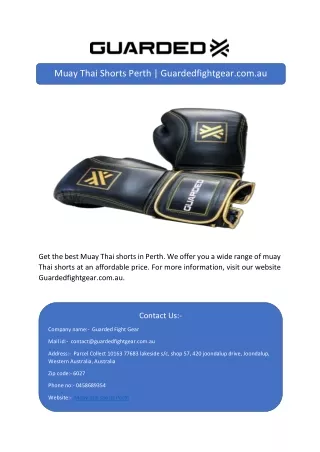 Muay Thai Shorts Perth | Guardedfightgear.com.au
