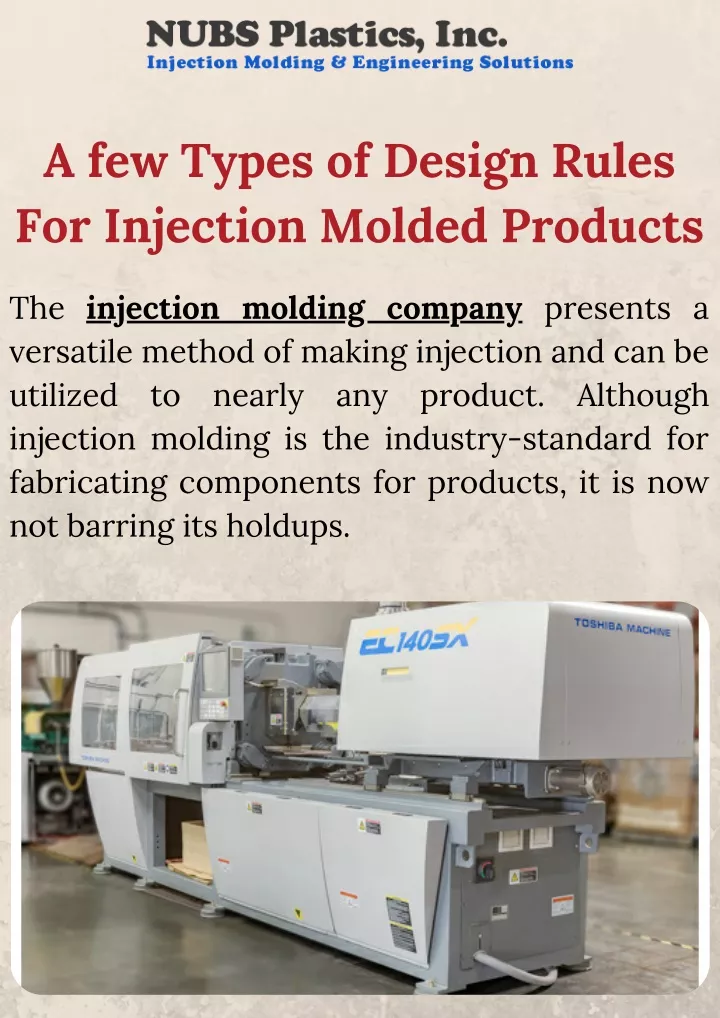 a few types of design rules for injection molded