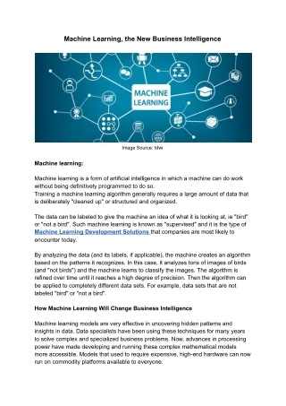 machine learning the new business intelligence