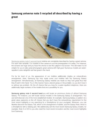 samsung universe note 5 recycled all described