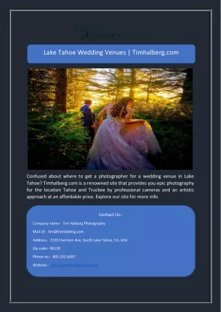 Lake Tahoe Wedding Venues | Timhalberg.com
