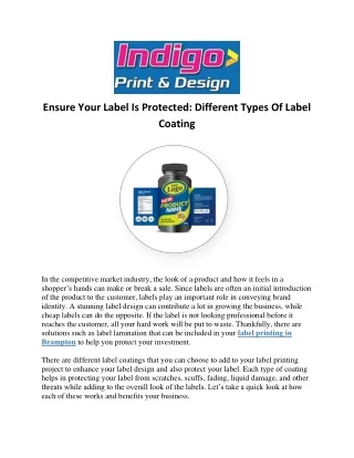 Ensure Your Label Is Protected: Different Types Of Label Coating
