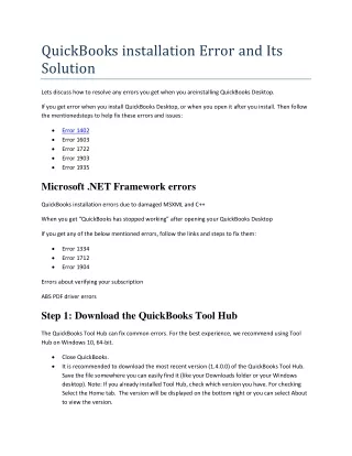 quickbooks installation error and its solution