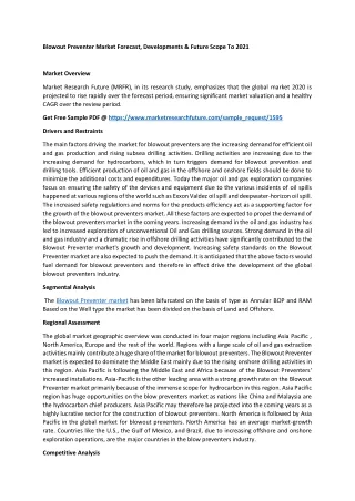 Blowout Preventer Market - Business Opportunities & Global Industry Analysis by 2021