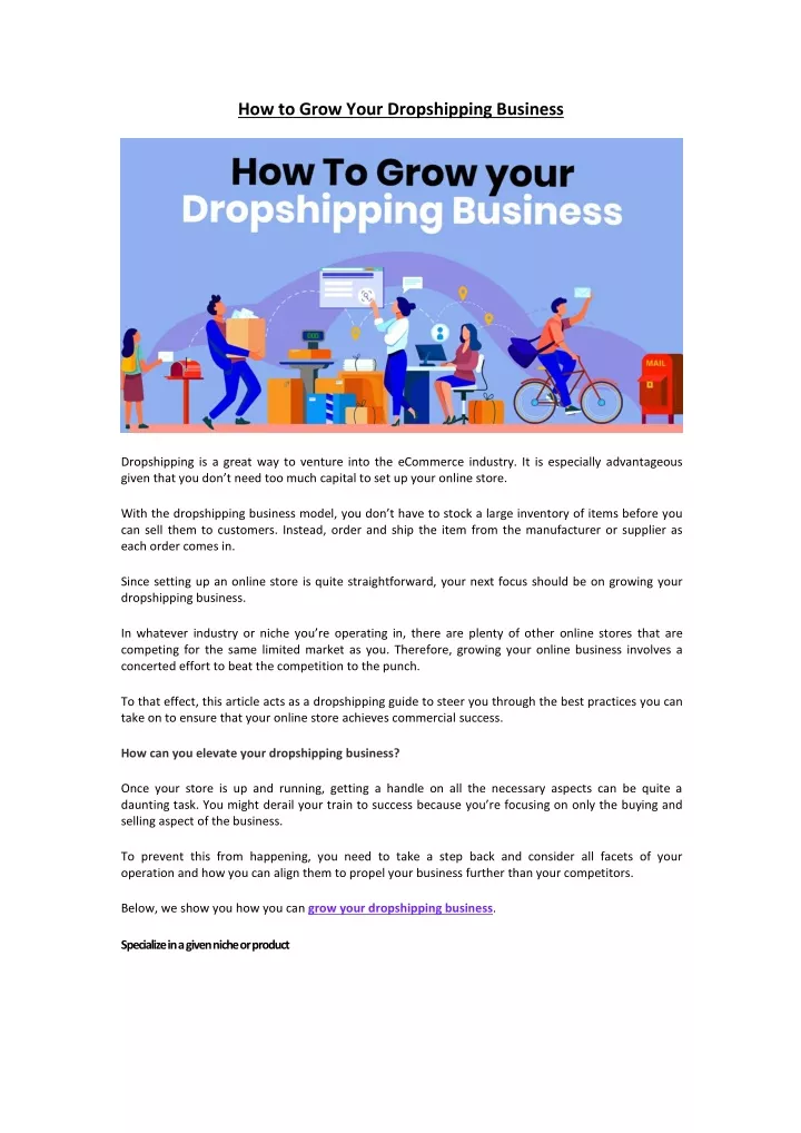 how to grow your dropshipping business