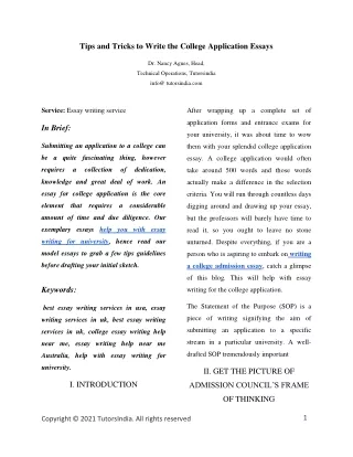 tips and tricks to write the college application