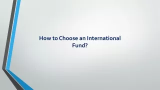 How to choose an international mutual fund?