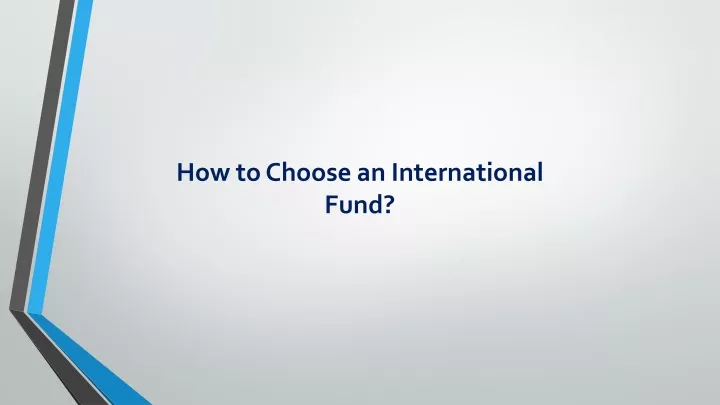 how to choose an international fund