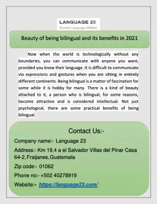 Beauty of being bilingual and its benefits in 2021