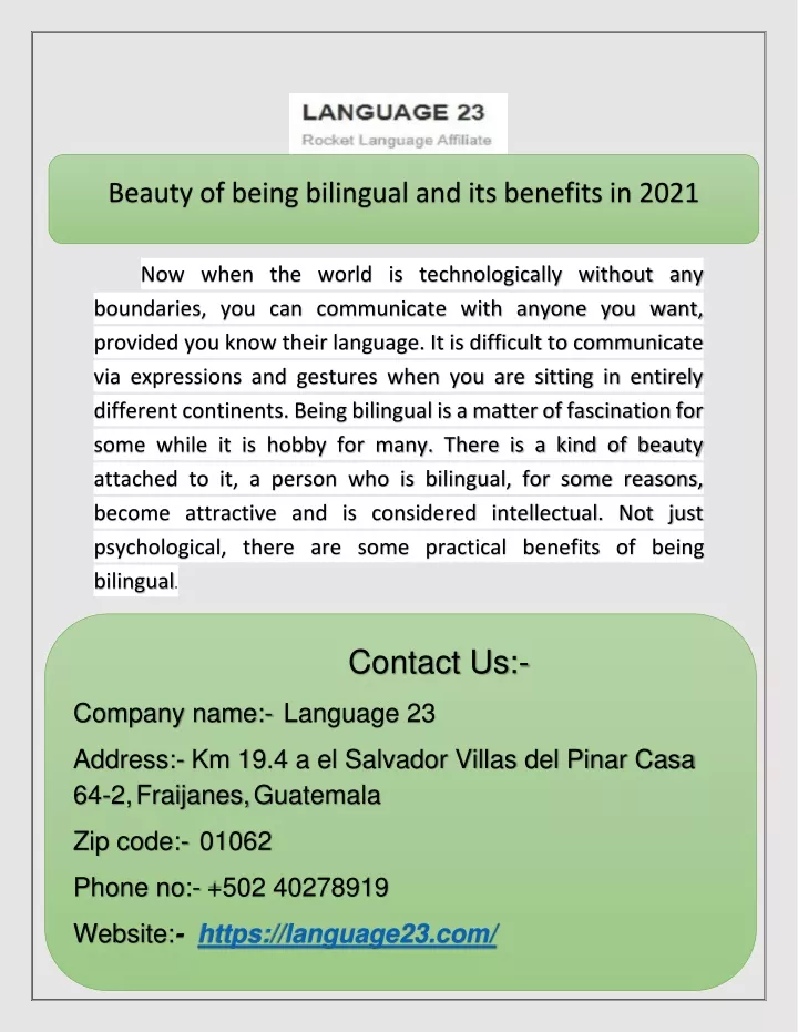 beauty of being bilingual and its benefits in 2021