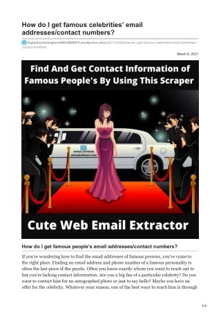 how do i get famous celebrities email addresses