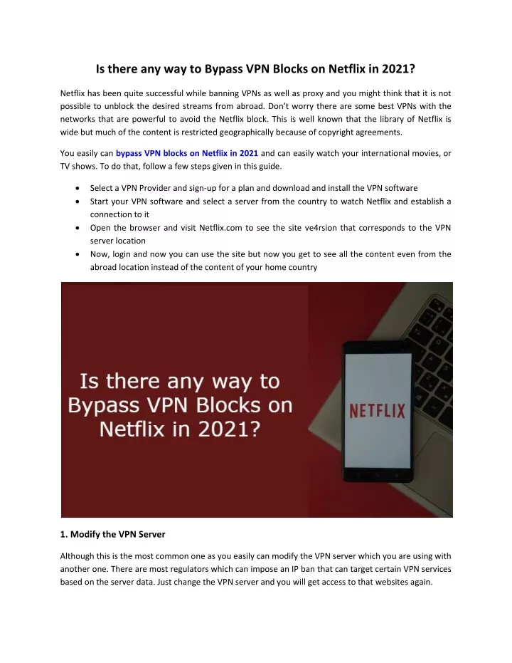 is there any way to bypass vpn blocks on netflix
