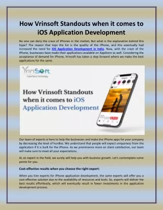 how vrinsoft standouts when it comes