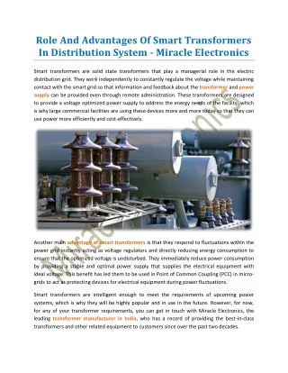 role and advantages of smart transformers
