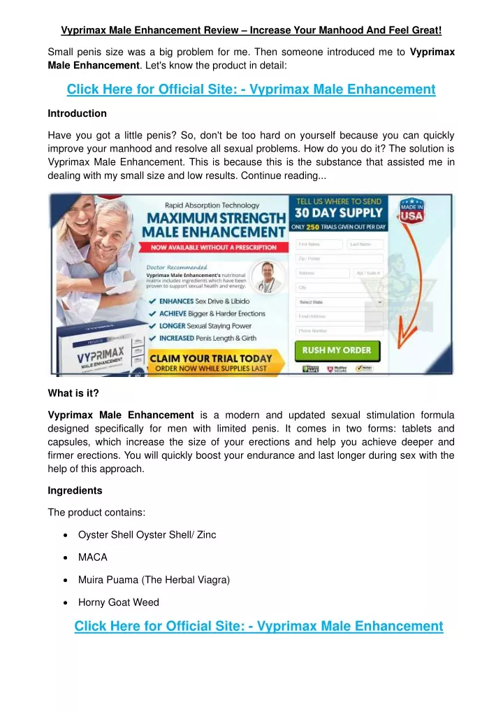 vyprimax male enhancement review increase your