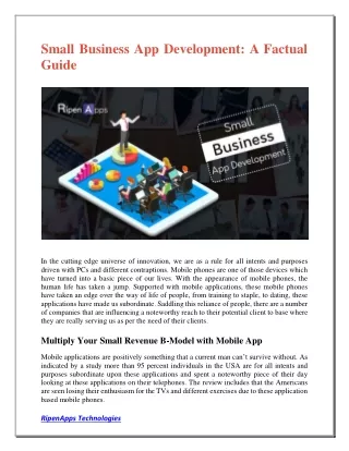 small business app development a factual guide