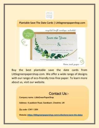 plantable save the date cards