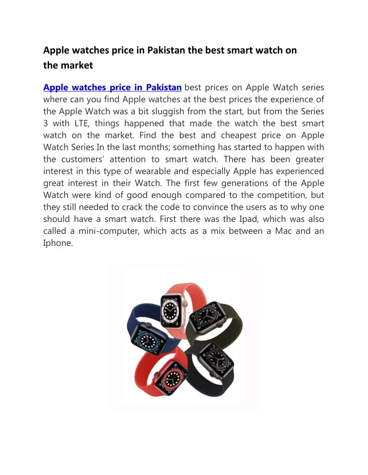apple watches price in pakistan the best smart