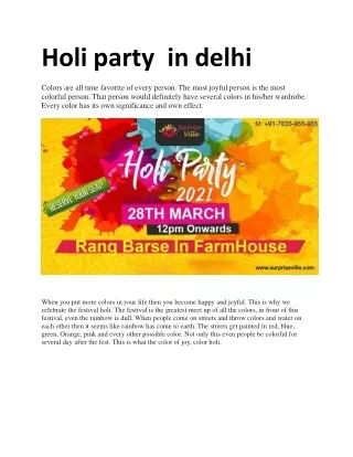 holi party in delhi