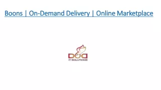 Boons | On-Demand Delivery | Online Marketplace
